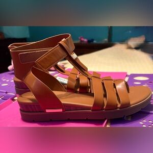 Franco Sarto Brown Strappy Sandals sz 9.5